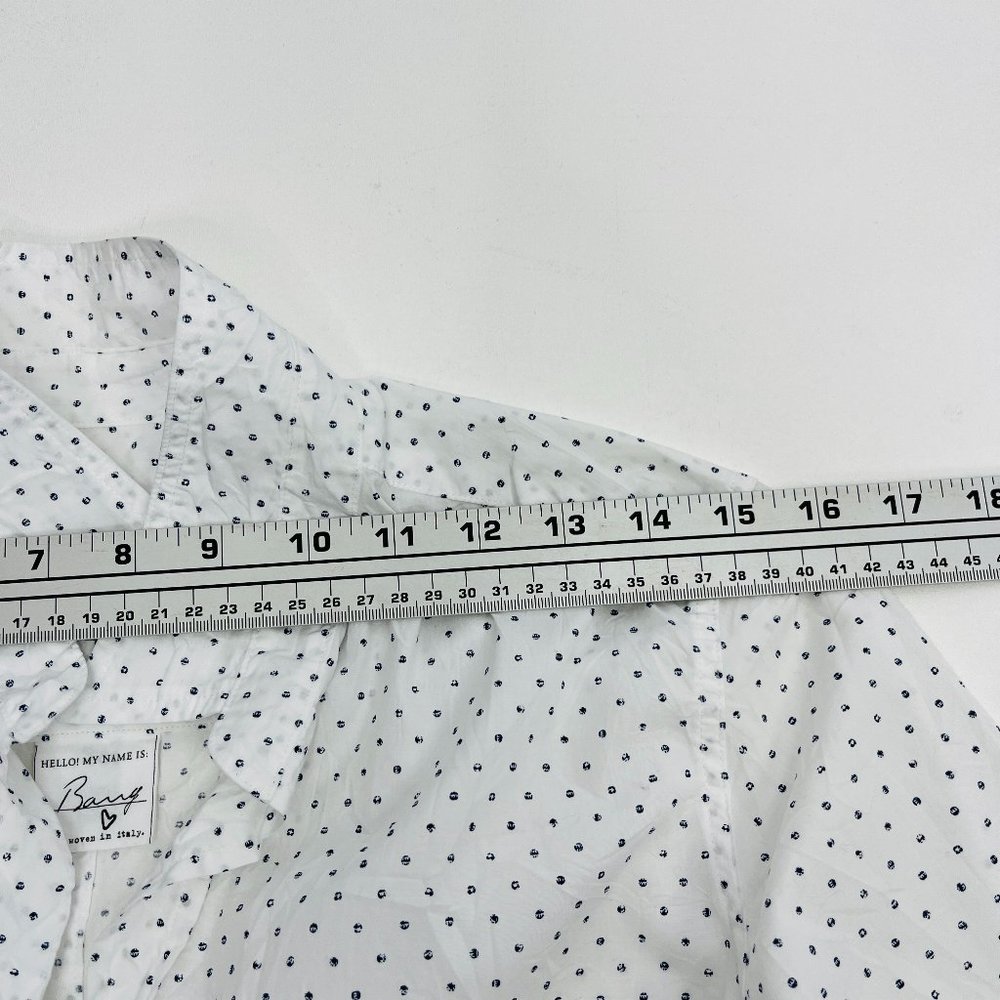 Frank & Eileen Barry White Printed Crinkle Shirt - Picture 9 of 12